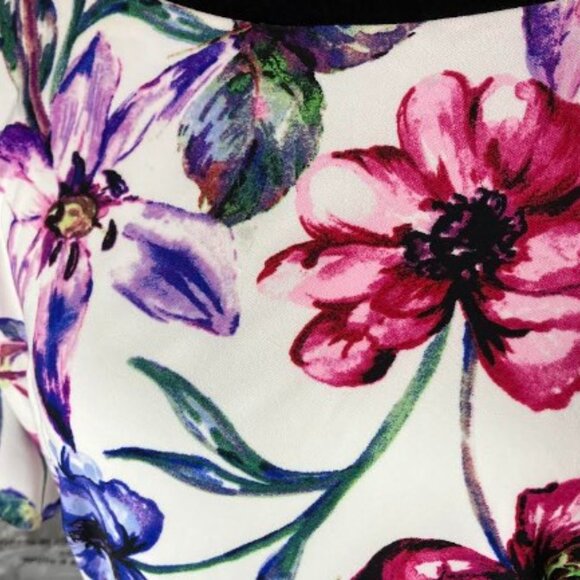 Lauren Ralph Lauren Floral Ruffle Sleeve Shift Dress Short Sleeve Size 14P NWT - Picture 8 of 12